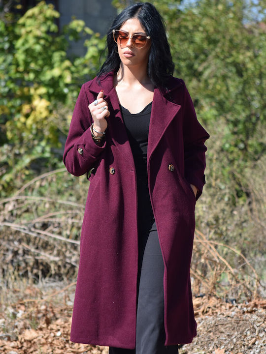 Women's Brown Coat with Belt