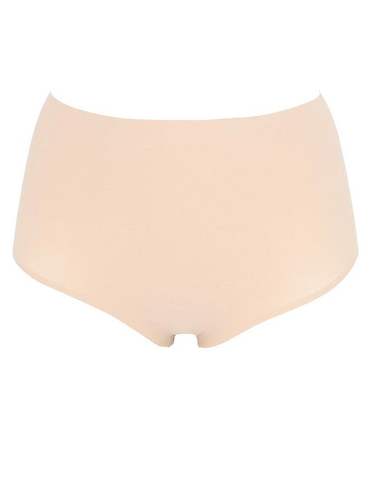 Hochtailliert Damen Slip Nahtlos Beige