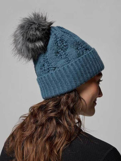 Beanie Unisex Σκούφος με Πλεξούδες σε Μπλε χρώμα