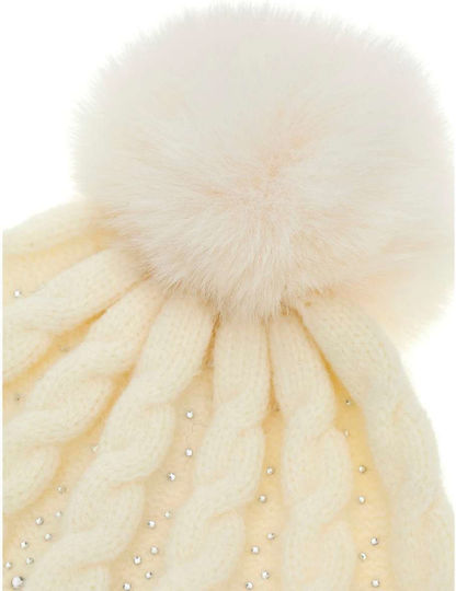 Beanie Feminin Căciulă Tricotat în culoarea Alb