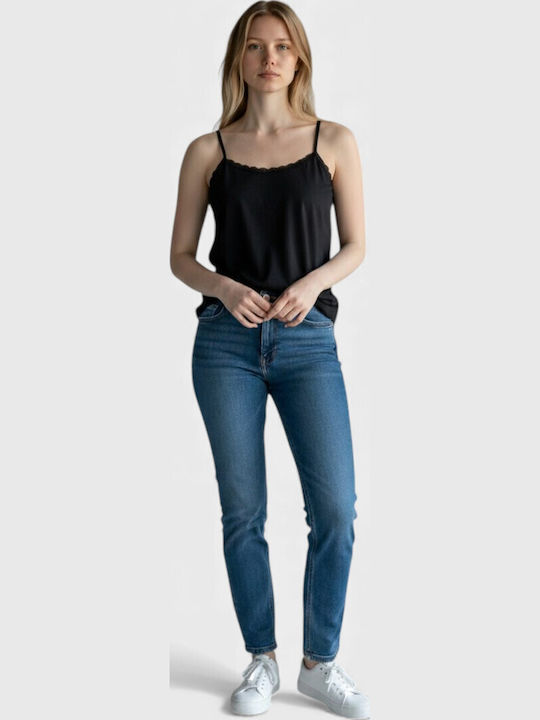 Women's T-Shirt with Spaghetti Strap Black