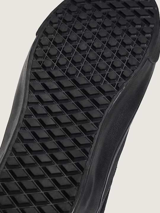 Midslip Γυναικεία Slip-On Δερμάτινα Μαύρα