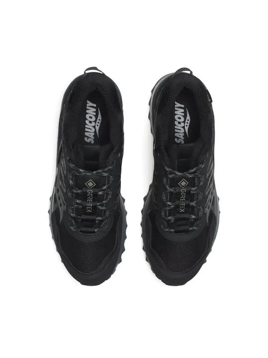 Grid Herren Sportschuhe Trail Running Wasserdicht mit Gore-Tex-Membran Schwarz