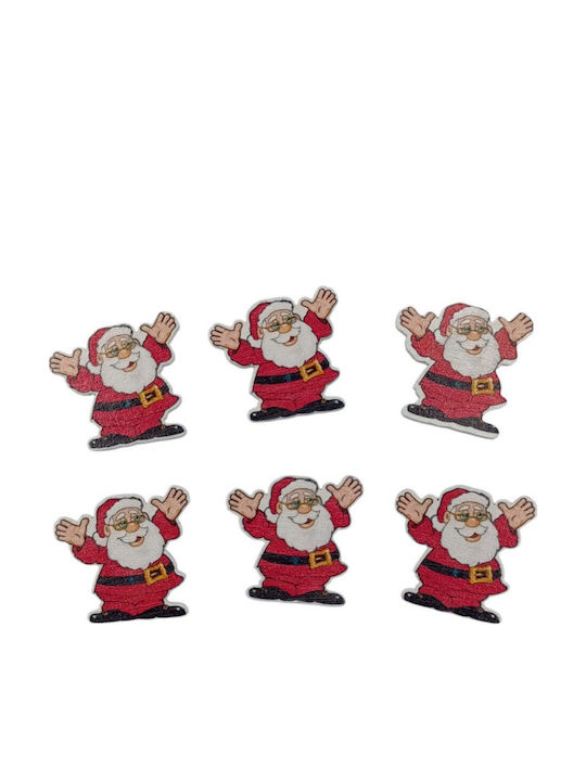 Weihnachtsaufkleber Handwerksdekorationen Weihnachtsmann 3,5cm 6Stücke