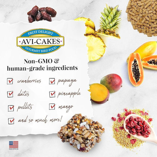 Lafeber Fruit Delight Avi-Cakes Bird Food Snack Parrots 227gr