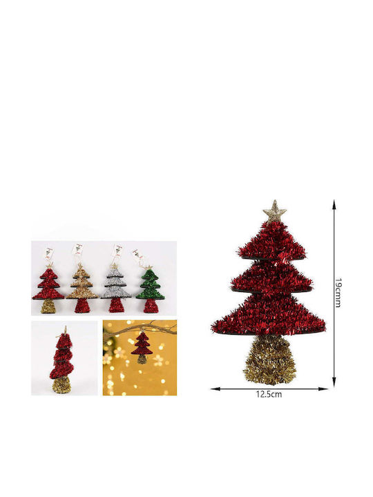 Arbore Decorativ de Crăciun 12,5x19cm Culori Diverse 1 Bucată