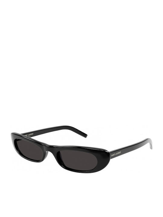 Ysl Unisex Sunglasses with Black Plastic Frame and Black Lens