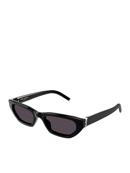 Ysl Damen Sonnenbrille mit Schwarz Kunststoff Gestell und Schwarz Linse SL M126 001