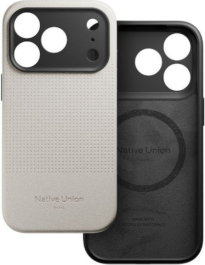 Native Union 360 Full Cover Σιλικόνης / Δερμάτινο Γκρι (iPhone 17 Pro)