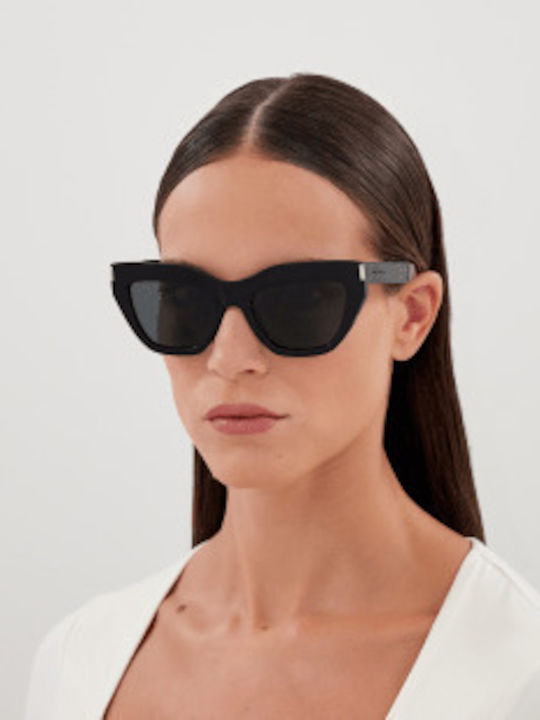 Ysl Women's Sunglasses with Black Plastic Frame and Black Lens SL 759 001