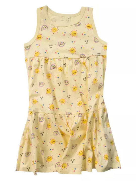 Children's Dress Sleeveless Double Cream Suns