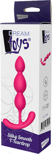 Dream Toys Bootyfull Silky Smooth T-Teardrop Πρωκτικές Μπίλιες Fuchsia 13cm