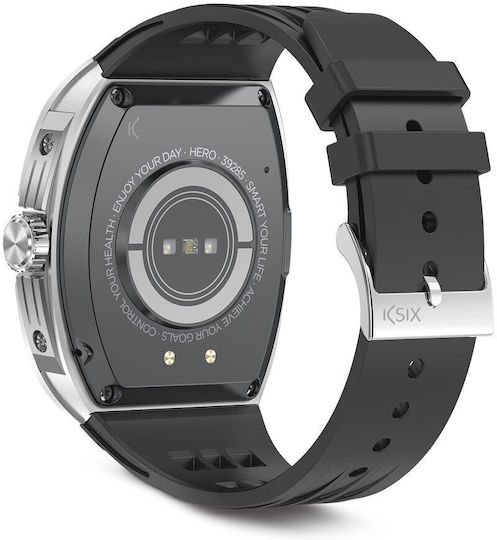 Ksix Hero 54mm Smartwatch with Heart Rate Monitor (Black)