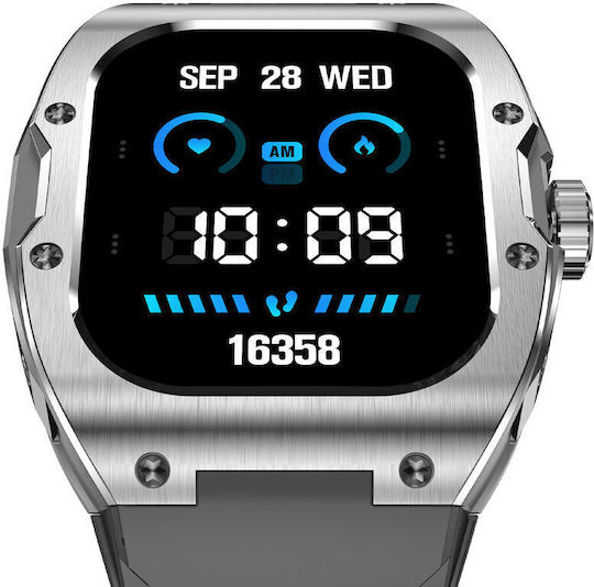 Ksix Hero 54mm Smartwatch with Heart Rate Monitor (Black)