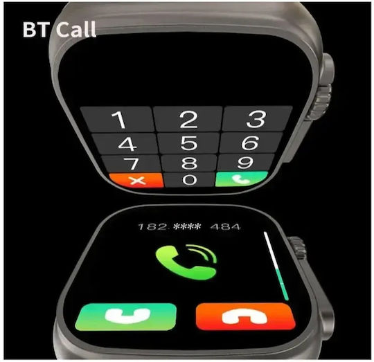 S8 Ultra Max Titanium Smartwatch with Heart Rate Monitor (Black)