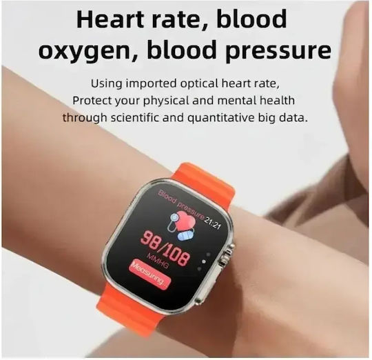S8 Ultra Max Titanium Smartwatch with Heart Rate Monitor (Black)