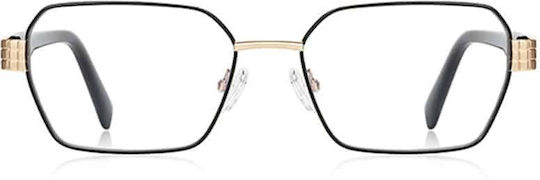 Techsuit Anti-Blue Light Glasses Reflex PC 3161 Women Rectangle Metal Frame AC Lens Black