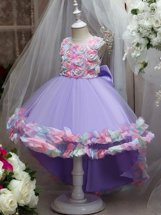 Детска Рокля Без ръкави Тюл Флорален Lilac