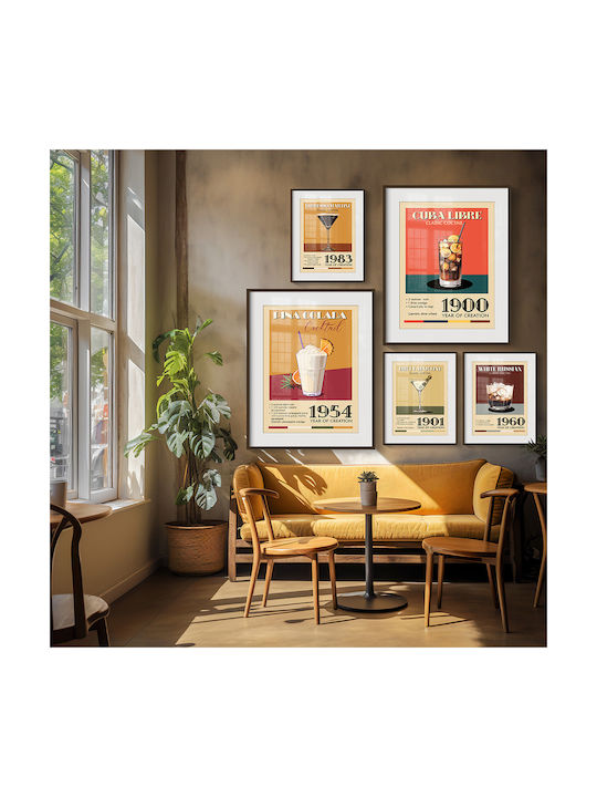 Poster Vintage Espresso Martini Classic Cocktail Pst25373 21cm X 30cm Λευκό Κάδρο Pvc