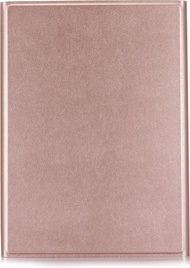 Sleeve Leather Flip Cover Δερμάτινη με Πληκτρολόγιο στα Αγγλικά US Ροζ Χρυσή (Galaxy Tab A7 2020/2022)
