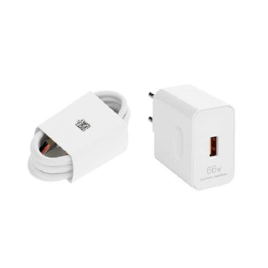 Huawei Φορτιστής Χωρίς Καλώδιο με Θύρα USB-A 66W SuperCharge Λευκός (HW-110600E02)