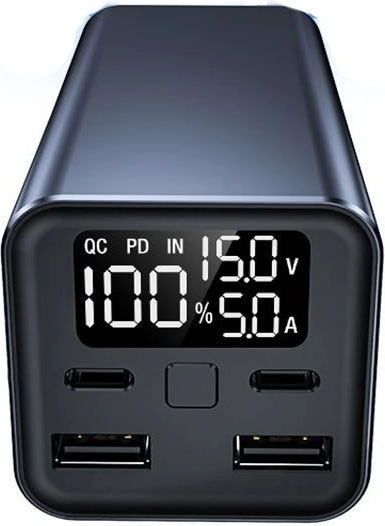 Andowl Q-CD1013 Power Bank 30000mAh 100W με 2 Θύρες USB-A και 2 Θύρες USB-C Μαύρο