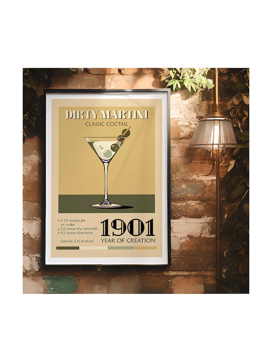 Poster Vintage Dirty Martini Classic Cocktail Pst25375 40cm X 50cm