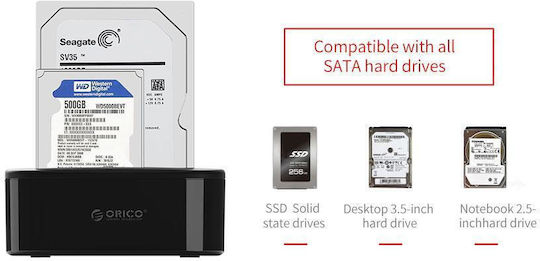 Orico Stație De Andocare Hdd Ssd De Stocare 2 Bay Clone 2.5/3.5 Usb 3.0 6228us3-c