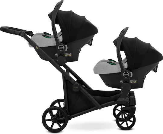 Kunert Brav Duo 3 in 1 Verstellbar Doppelter Kinderwagen Geeignet für Neugeborene Black 11.6kg