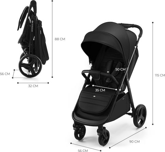 Kinderkraft Rine Καρότσι Μωρού Kατάλληλο για Nεογέννητο Moonlight Grey 9.6kg