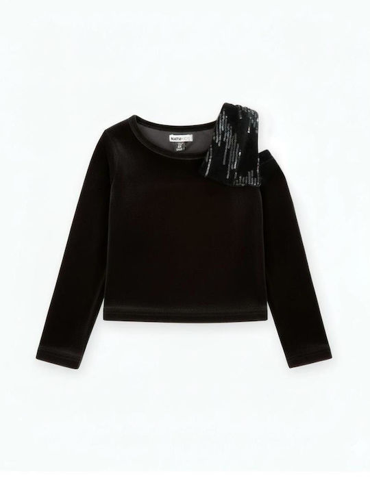 Kids Long-Sleeved Black Blouse