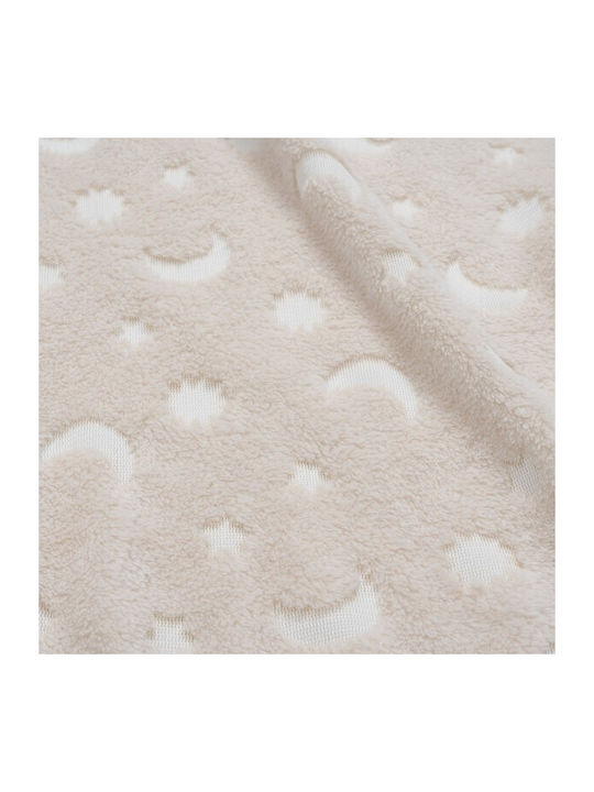 Interbaby Κουβέρτα Αγκαλιάς & Λίκνου Stars Μπεζ 80x110εκ.