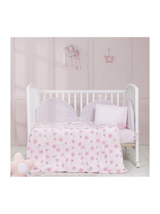 Nima Decke Kinderbett Vlies Rosa 110x140cm