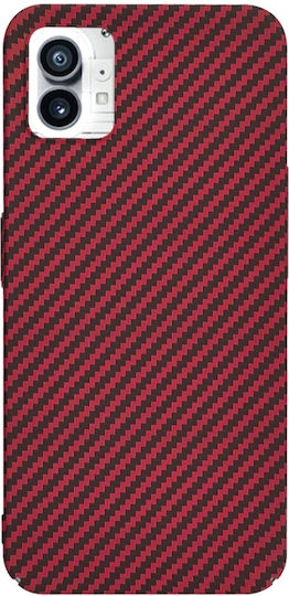 Case Nothing Phone 1 Skyddar Innovation Textură Carbon Fibreshell Carbonite Set Autocolant Roșu