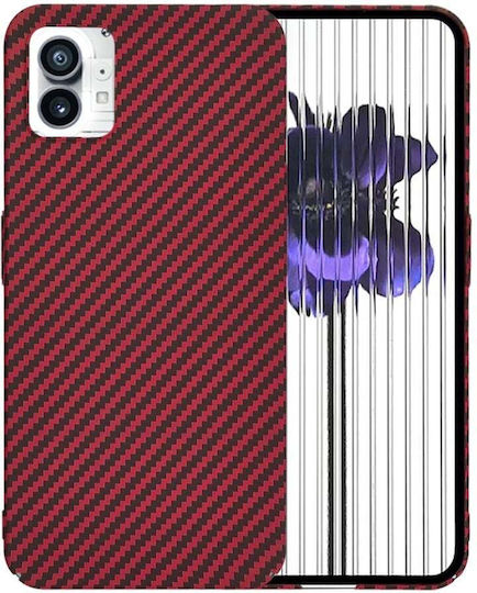 Case Nothing Phone 1 Skyddar Innovation Textură Carbon Fibreshell Carbonite Set Autocolant Roșu