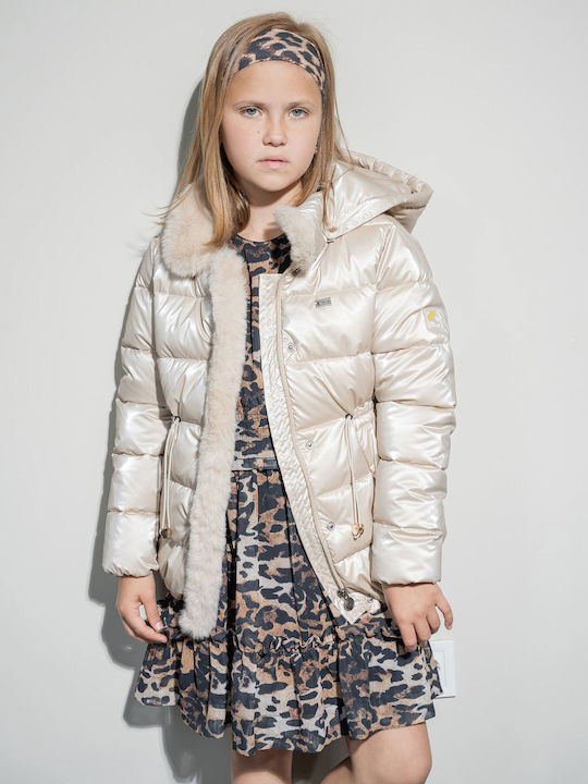 Kids' Casual Jacket Double Sided with Hood Beige