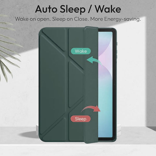 Husă Magnetică Trifold Samsung Galaxy Tab S10 Lite S10 Fe 10.9" 2025 Smart Cover Suport Stilou Verde Marin