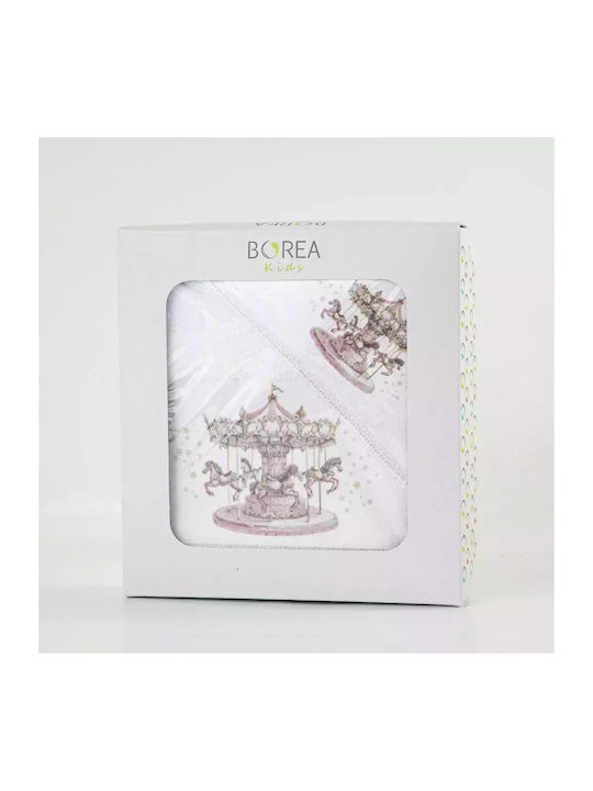 Borea Set of baby towels 2pcs White-pink 30 cmx50cm