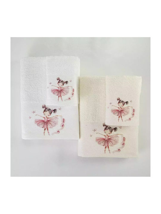Borea Set of baby towels 2pcs Ecru 30 cmx50cm