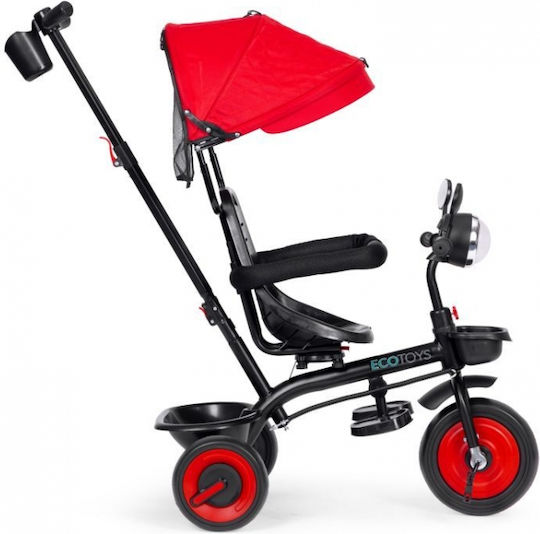 Ecotoys Convertible Kids Tricycle with Parental Handle 3 in 1 for 6 Months Red