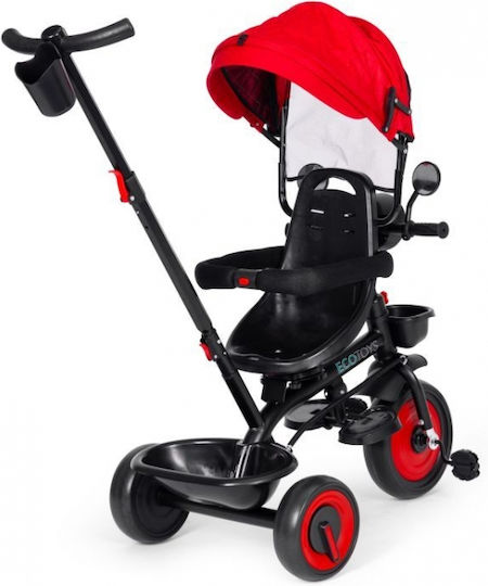 Ecotoys Convertible Kids Tricycle with Parental Handle 3 in 1 for 6 Months Red