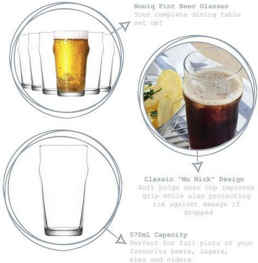 Gurallar Lav Σετ Ποτήρια Μπύρας Γυάλινα 570ml 6τμχ