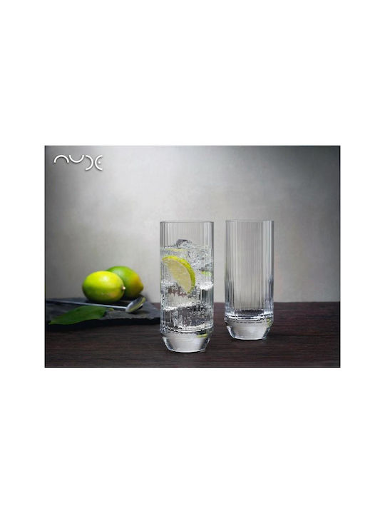 Espiel Nude Big Top Set Gläser Wasser aus Kristall in Weiß Farbe 340ml 4Stück