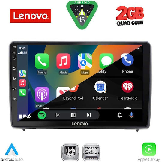 Lenovo Автомобилна Аудио Система (Блутут/USB/WiFi/GPS/Apple-Carplay/Android-Auto) с Тъчскрийн 10"