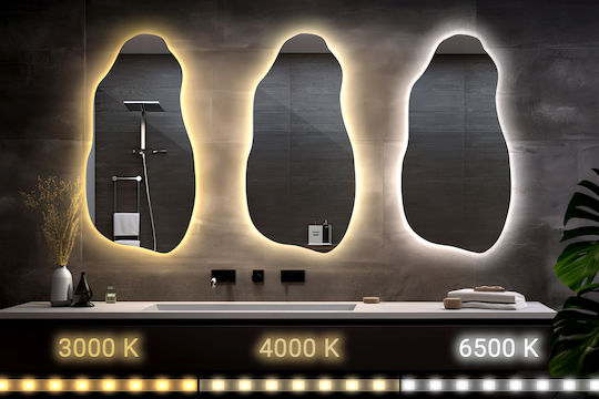 Tulup 010390550262300000000 Καθρέπτης Ασύμμετρος με LED Φωτισμό 80x40cm