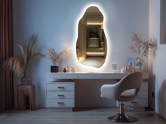 Tulup Oglindă de Perete cu Iluminare LED 80x40cm 1buc