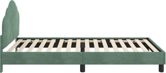 Pat pentru Copii Single Albastru deschis pentru Saltea 90x190cm
