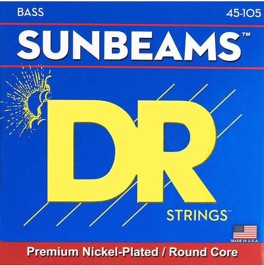 DR Sunbeams Bass Strings Set Nickel Plated Steel 45 - 105 Inches Medium