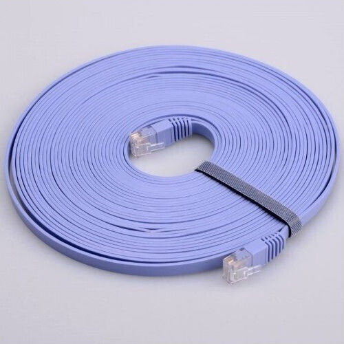 Cable Lan Cat 6 Flat 3.0 m Detech Network Cable 3 Meters Flat Cat6 Light Blue