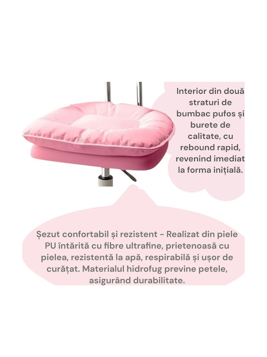 Scaun de Birou cu spătar Roz 42x46x65cm